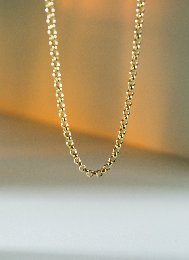 Jasseron 3.3mm necklace 14k gold - Studio Kroewe
