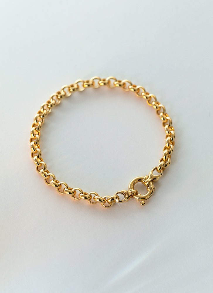 Jasseron 5.5mm bracelet with lock 14k gold - Studio Kroewe