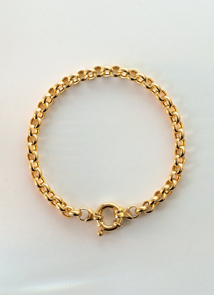 Jasseron 5.5mm bracelet with lock 14k gold - Studio Kroewe