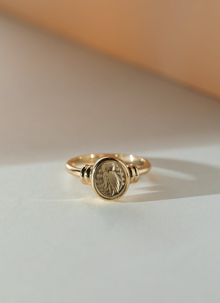 Kitt signet ring 14k gold - Studio Kroewe