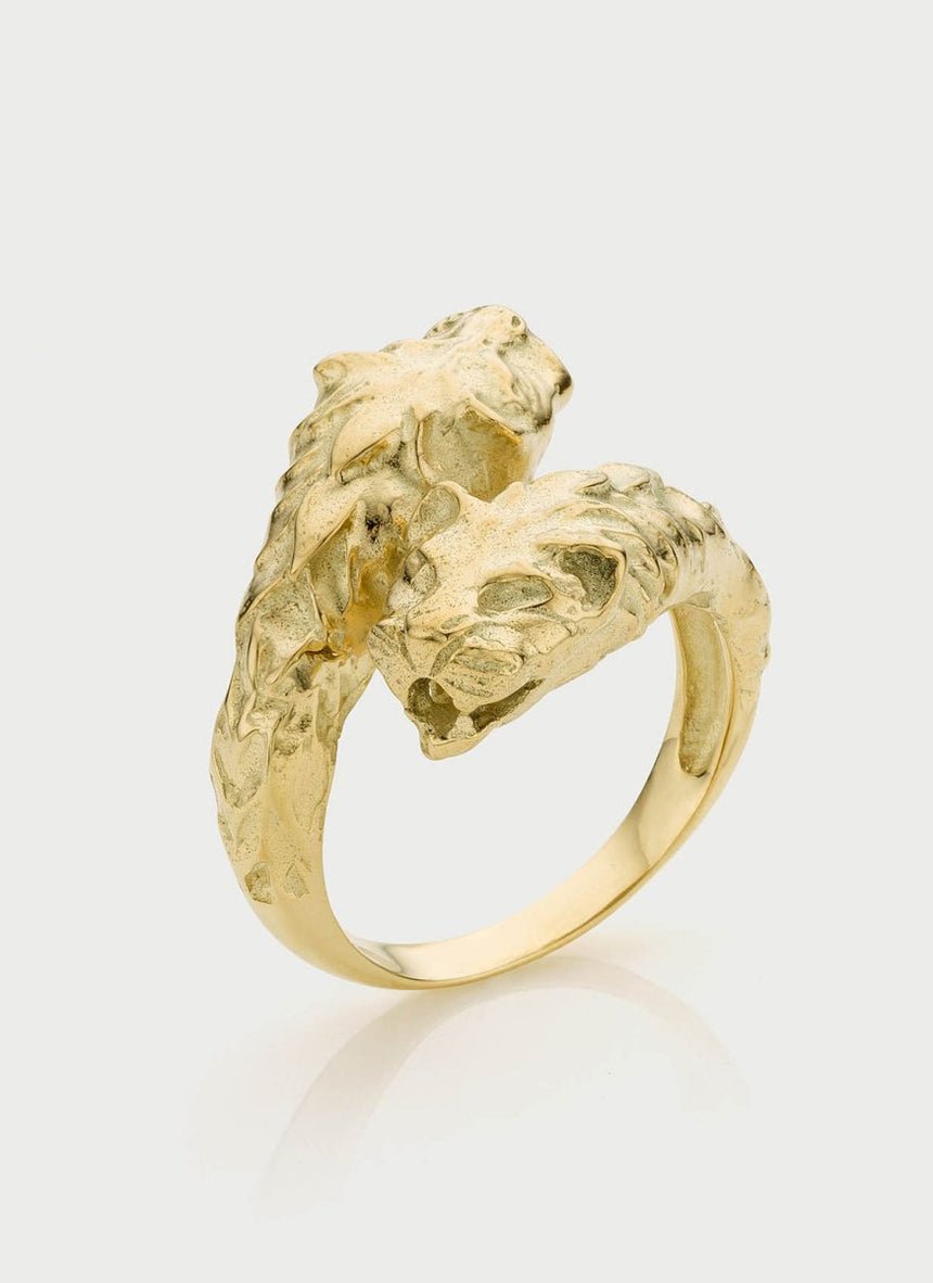 Lioness ring 14k gold - Studio Kroewe