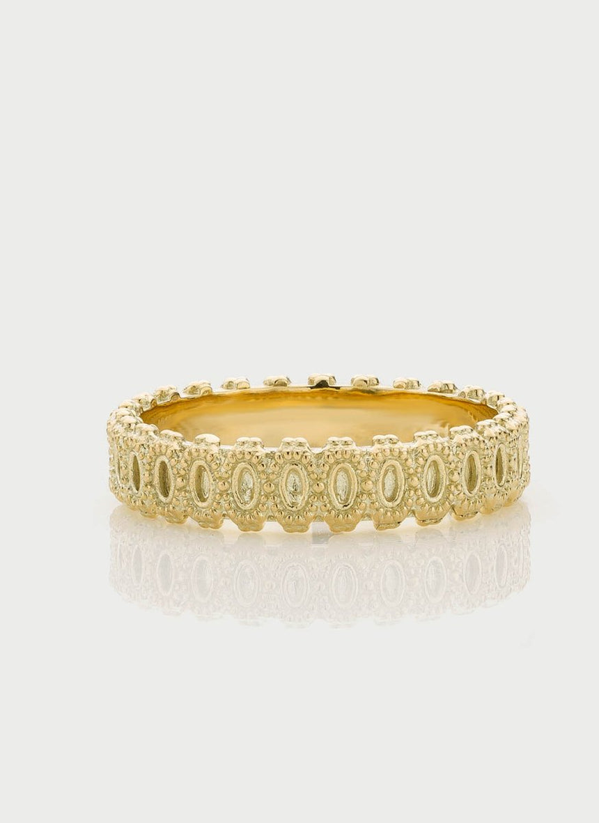 Lola band ring 14k gold - Studio Kroewe