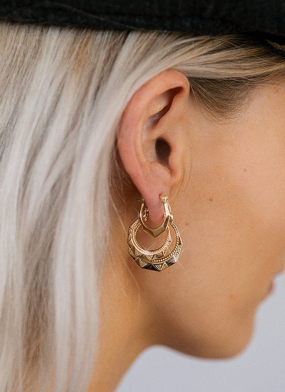Malala lapide earrings 14k gold - Studio Kroewe