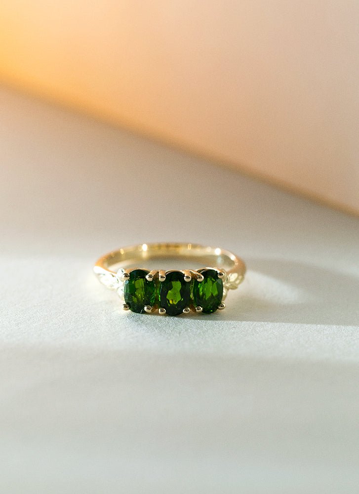 Max chrome diopside ring 14k gold - Studio Kroewe