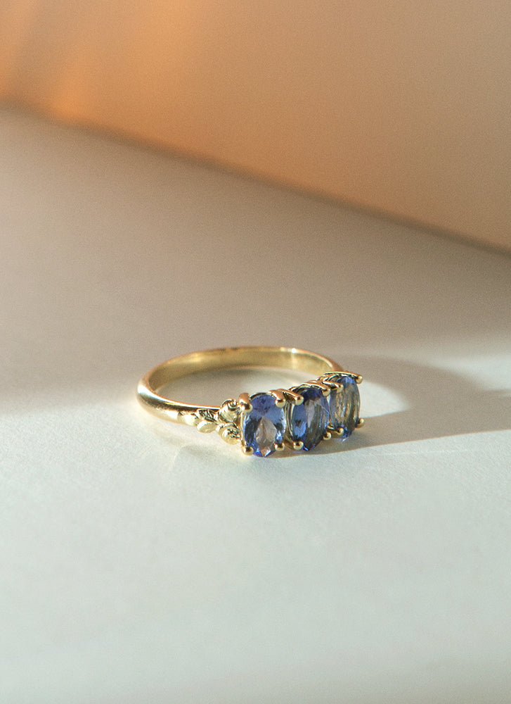 Max tanzanite ring 14k gold - Studio Kroewe