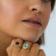 Poppy blue topaz ring 14k gold - Studio Kroewe