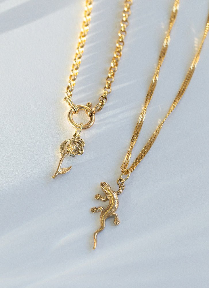 Rose charm 14k gold - Studio Kroewe