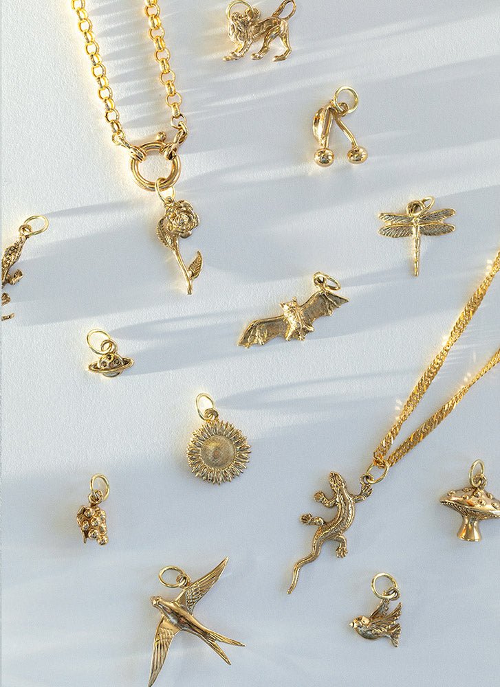 Rose charm 14k gold - Studio Kroewe
