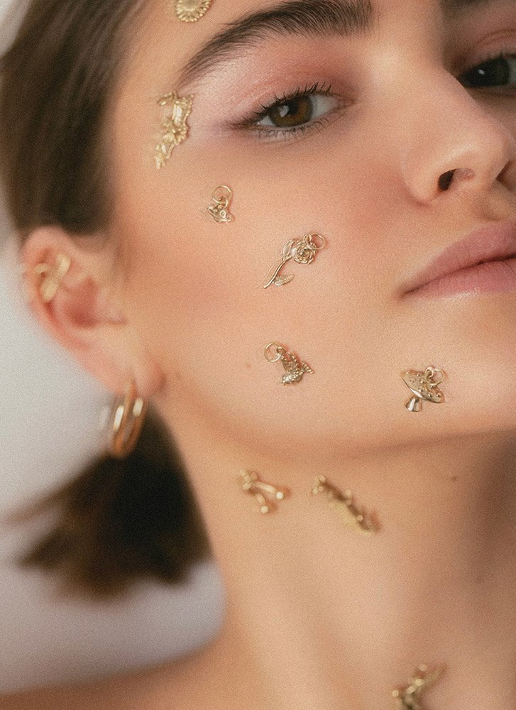Rose charm 14k gold - Studio Kroewe