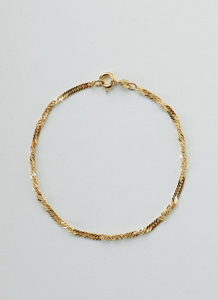 Singapore 2.3mm bracelet 14k gold - Studio Kroewe