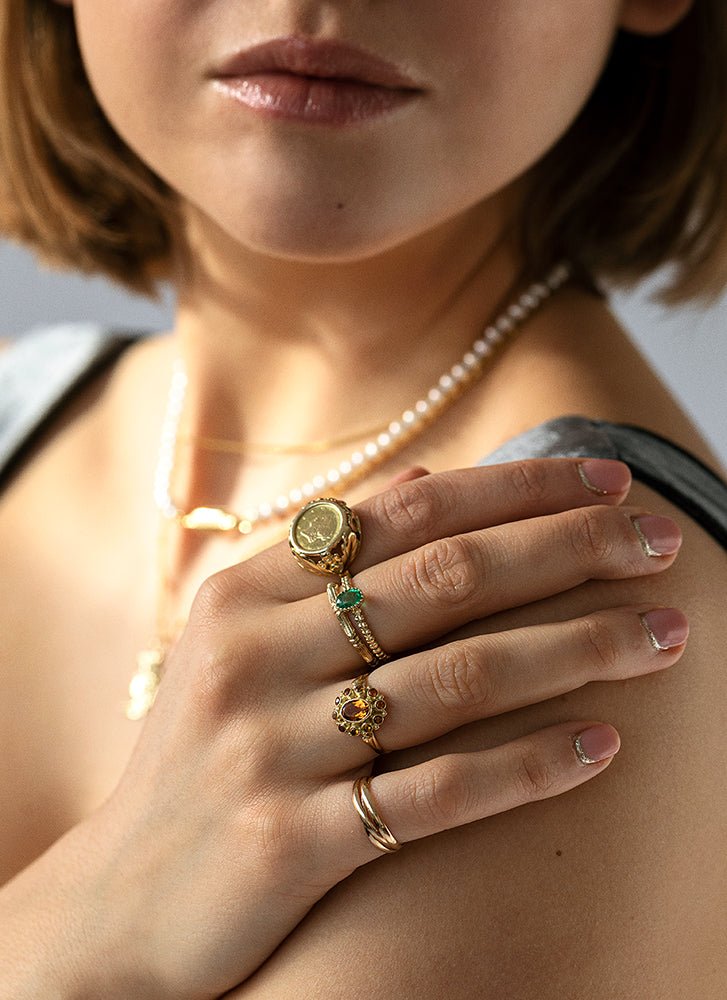 Three is a party ring 14k gold - Studio Kroewe