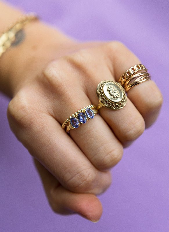 Three is a party ring 14k gold - Studio Kroewe