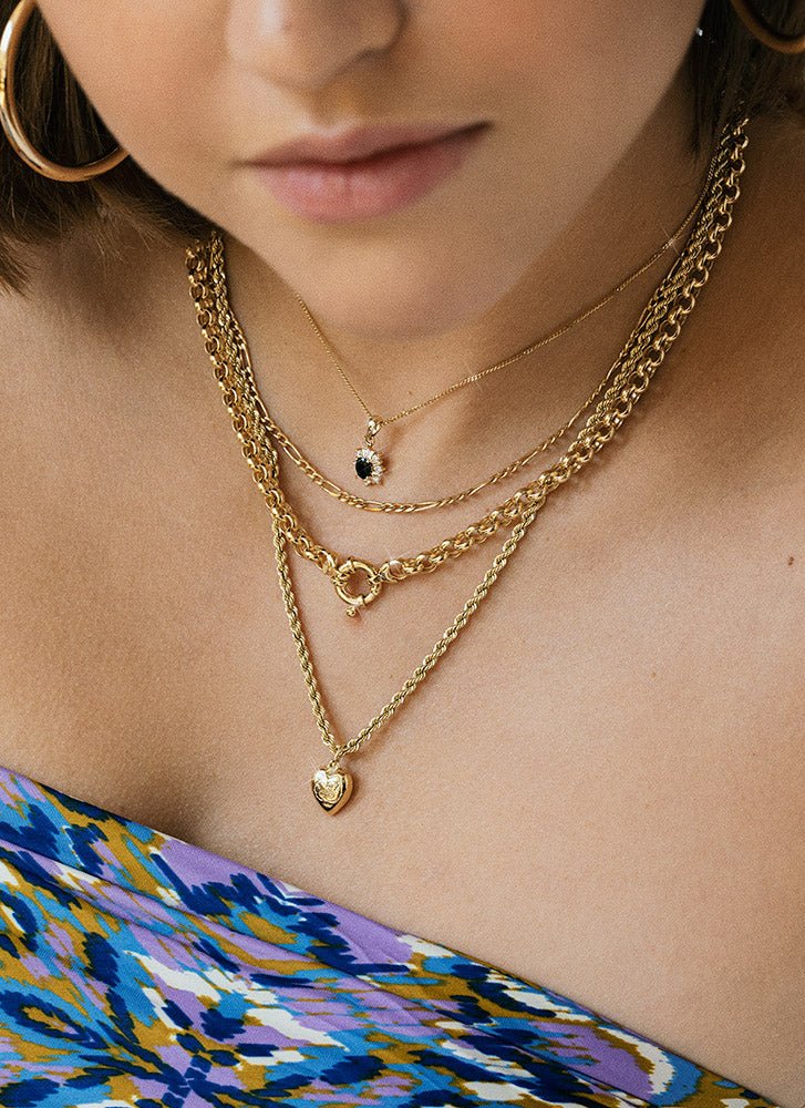 Triss diamond sapphire charm 14k gold - Studio Kroewe