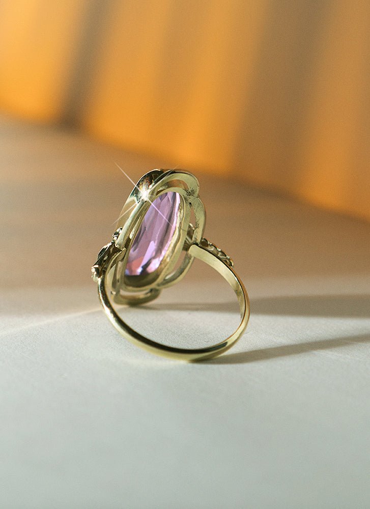 Trixie amethyst ring 14k gold - Studio Kroewe