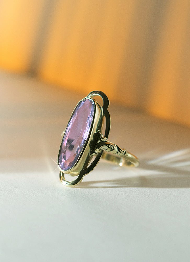 Trixie amethyst ring 14k gold - Studio Kroewe