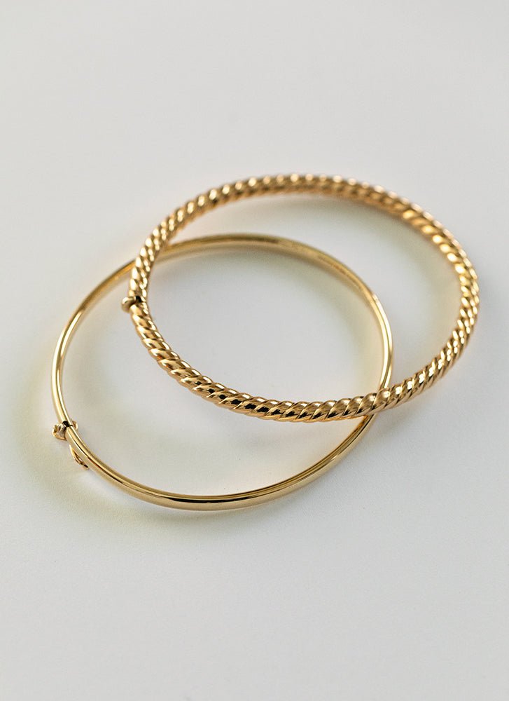Twisted 4.2mm bangle 14k gold - Studio Kroewe